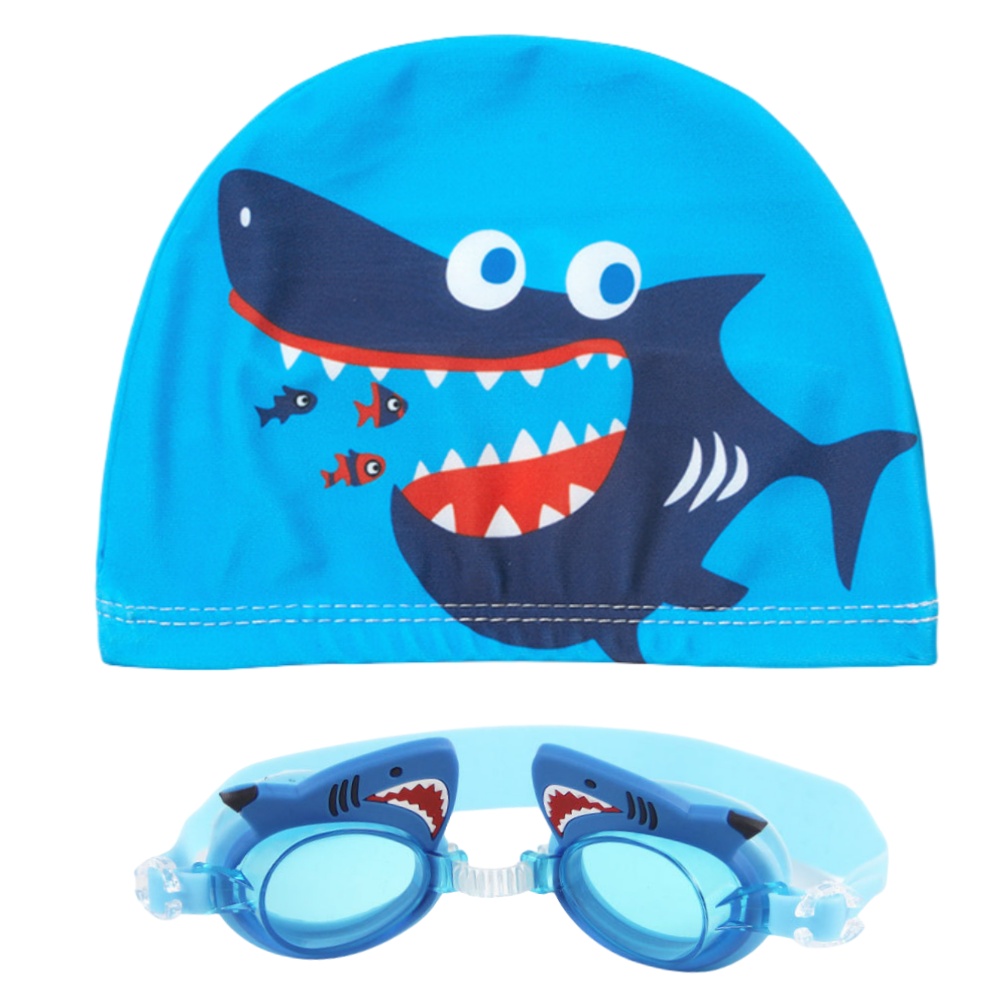 Children's Cartoon Swimming Goggles Small Frame Waterproof Anti-fog Boys Girls Swimming Glasses Swimming Cap Diving Equipment: black