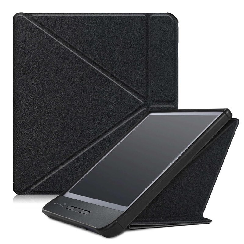 Case Voor Alle 7 "Kobo Libra H2O Ebooks Pu Lederen Multi-Angle Stand Cover Voor tolino Vision 5 Auto Sleep/Wake + Stylus: Black