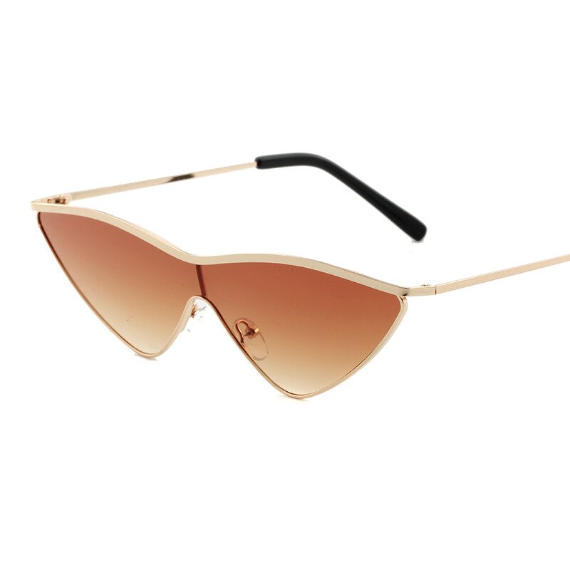 Vrouwen Onregelmatige Vorm Zonnebril Siamese Kleine Frame Cat 'S Eye Zonnebril Trendy Kleine Lens Zonnebril: tea