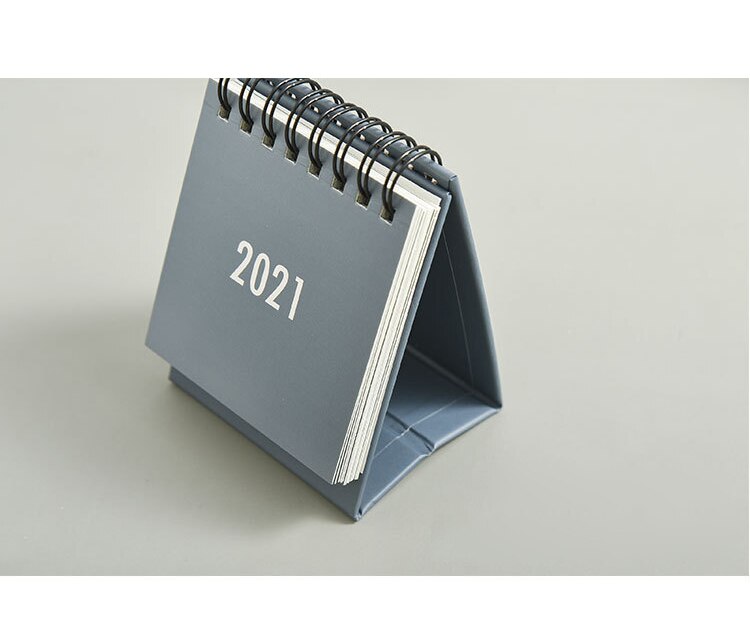 Skrivebordskalender dagbog novedade planlægger bordplade bord tidsplan notesbog mini bærbar kalender skole kontorartikler: Lysegrå