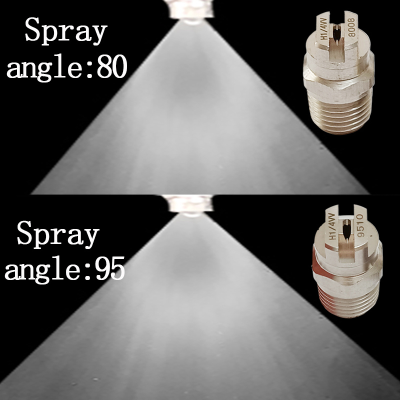 1/4 "stainless steel flat fan cleaning nozzle with spary angle of 80/90 degrees.