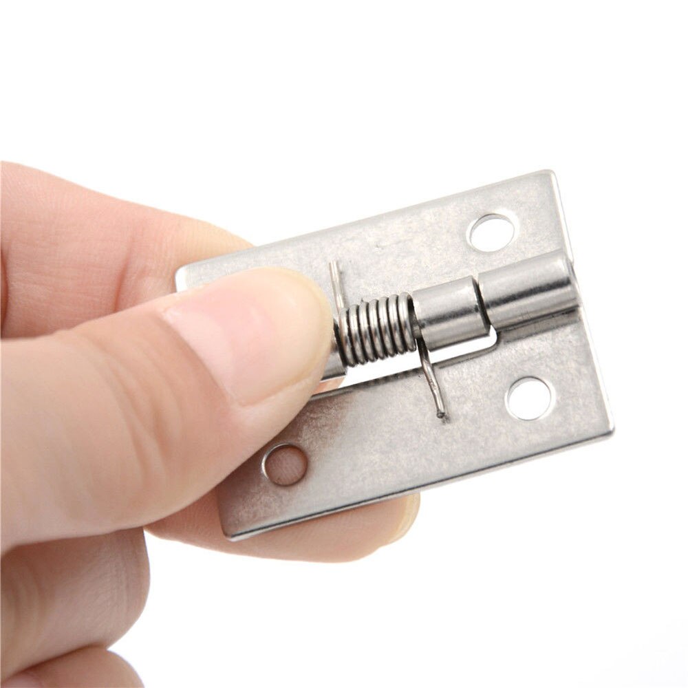 2/6/10pcs 1.5in Stainless Steel Hinge Self-Closing Corner Spring Draw Door Hinge Cabinet Repair Accessories Hardware Supplies