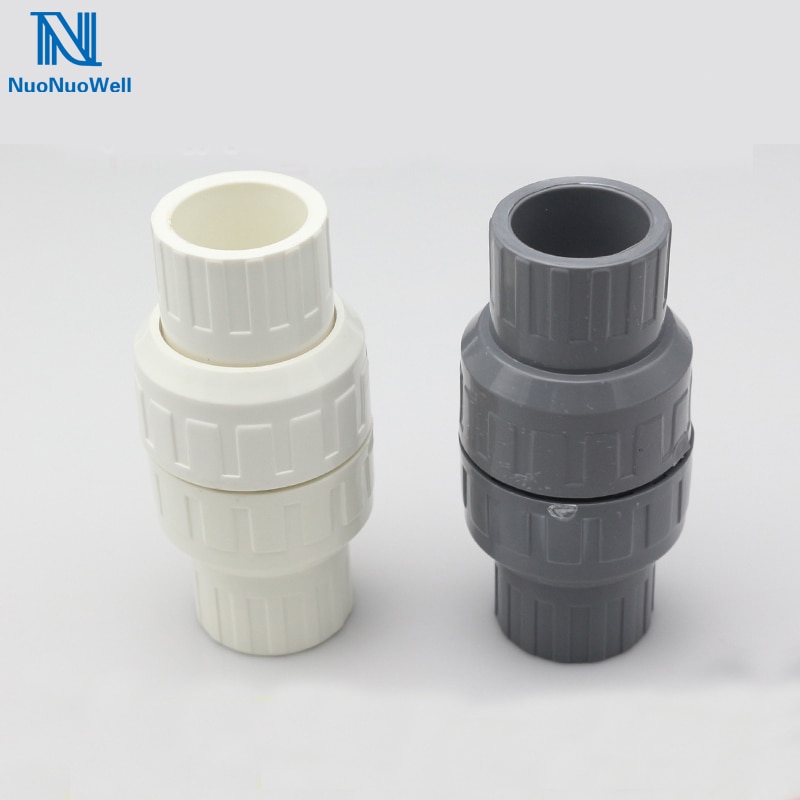 NuoNuoWell PVC Water Pipe Check Valve Socket Union Non-Return Quick Coupler Slip X Slip Schedule 20/25/32/40/50/63mm
