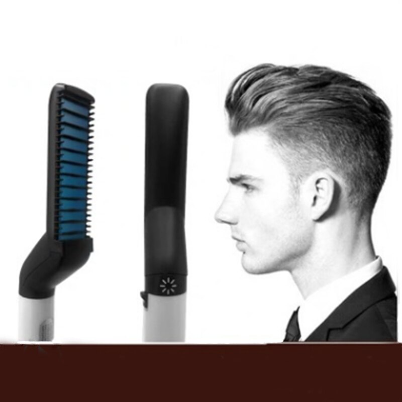 Multi-functional Styling Comb Hair Comb Straight Hair Beard Comb Shape Fluffy Electric Beard Straightening Comb Quick Hair Style