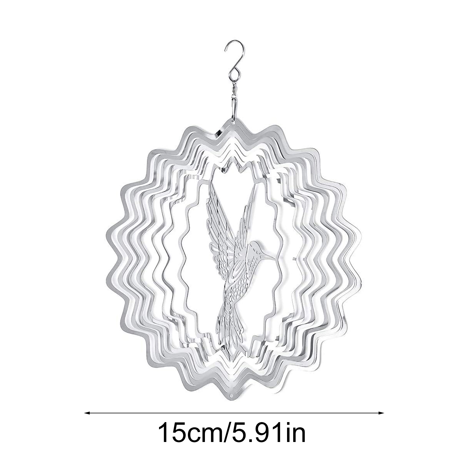 Hummingbird Wind Spinner Kinetic Metal Art Spinner Stainless Steel Garden Decoration Balcony Hanging Ornament Aesthetic Pendant