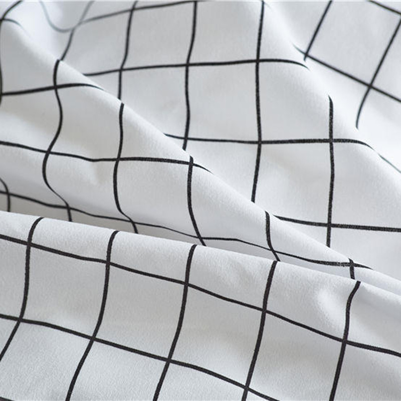 Luxe Polyester unieke Zwart wit strepen Ins Mode Plaid Zomer dekbedovertrek set US Koning/Koningin/Twin quilt moderne edredon