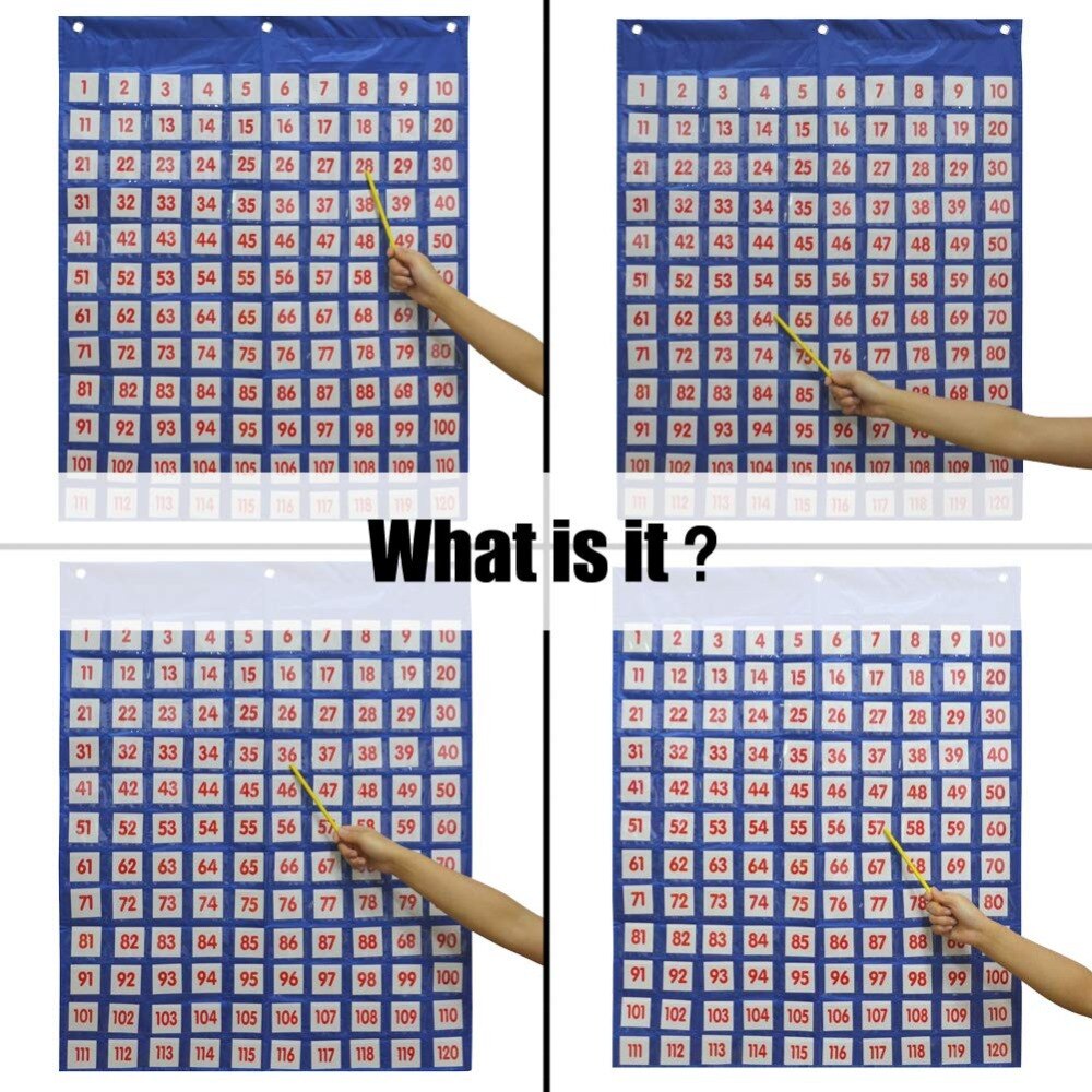 Godery Zahlen Lehre Tasche Diagramm, Zahlen 1-120 Bord Diagramm in Klassenzimmer & Hause, 130 Stück Karten