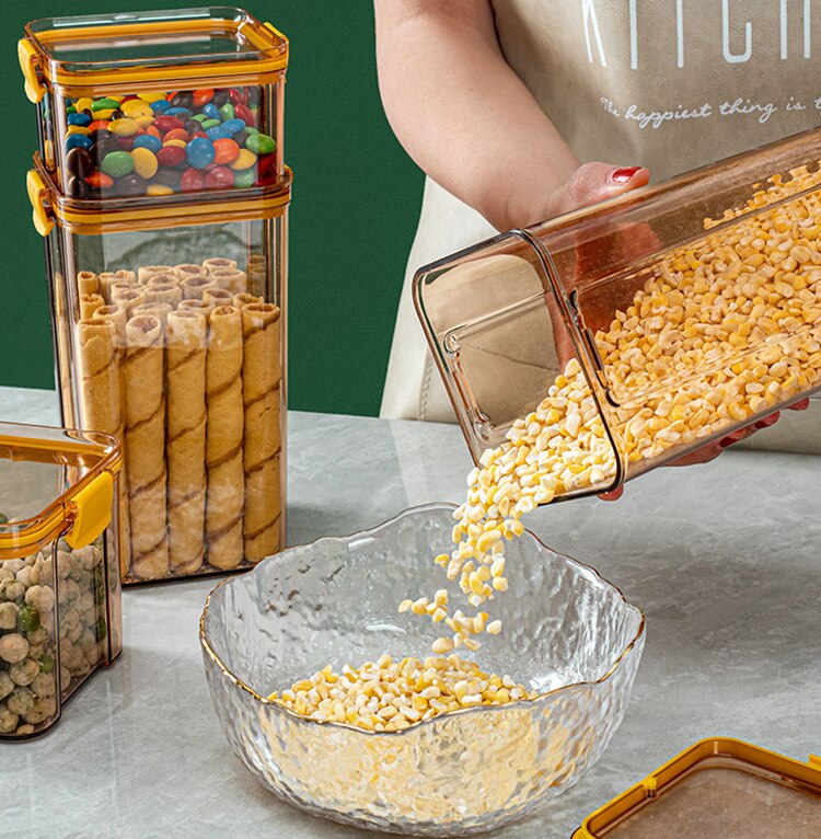 Küche Lagerung Container Snacks Bohnen Reis Nüsse Lebensmittel Lagerung Gläser Kunststoff Behälter Versiegelt Frische Lagerung Küche Liefert