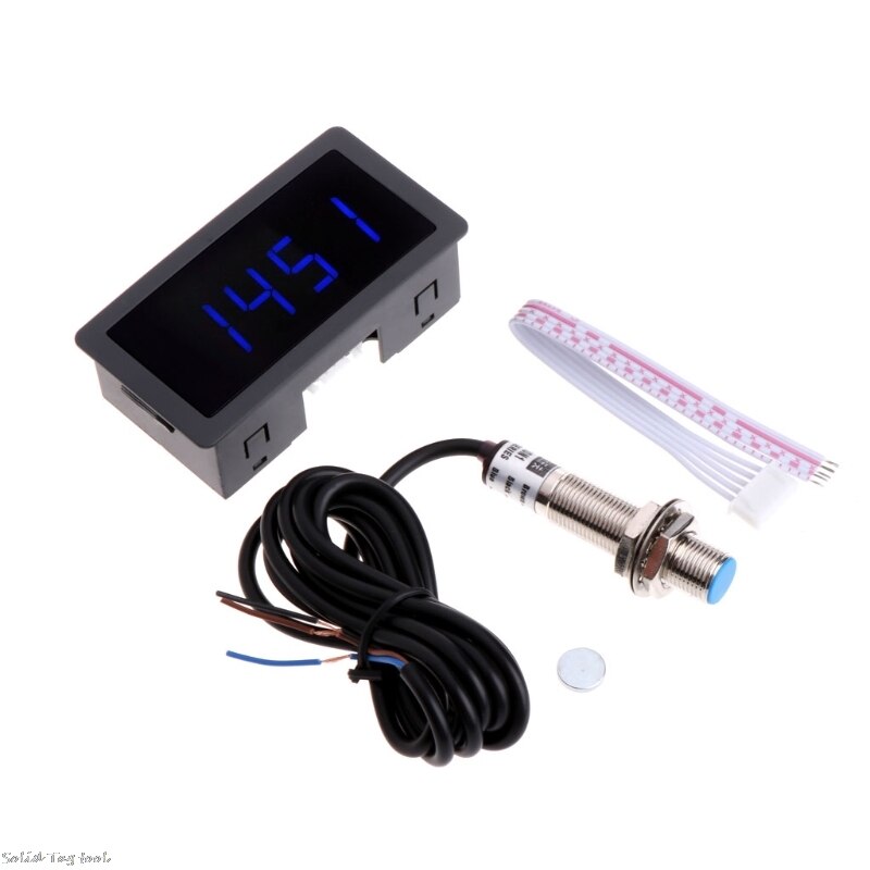 4 Digitale Led Toerenteller Rpm Snelheid Meter + Proximity Switch Sensor Npn 12V 9999Rpm 4XFD