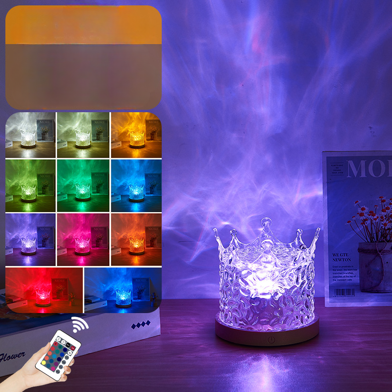 Projecteur de vagues d'océan 16 couleurs minuit Aura Aurora lampe lumineuse maison bureau Bar Restaurant projecteur sous-marin veilleuse: Rouge