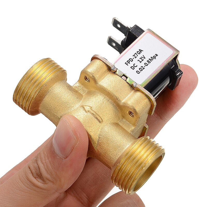 1Pcs Brass DC 12V G3/4 Normal Closed Water Control Inlet Electric Magnetic Solenoid Valve Water Pneumatic Controller Switch