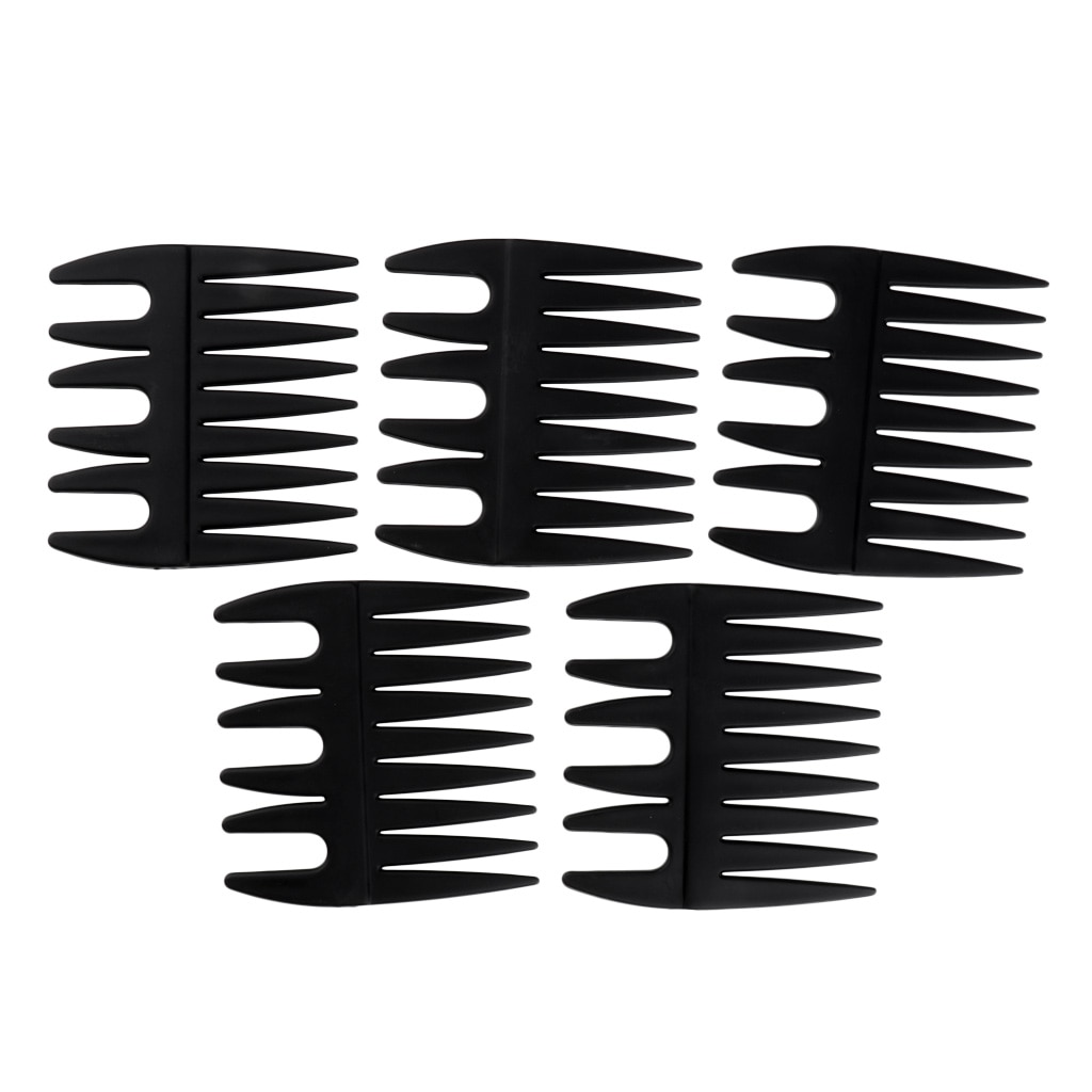 2-In-1 Mens Vette Haar Pick Kam Salon Dye Kappers Styling Breed & Fijne Tand (5 count)