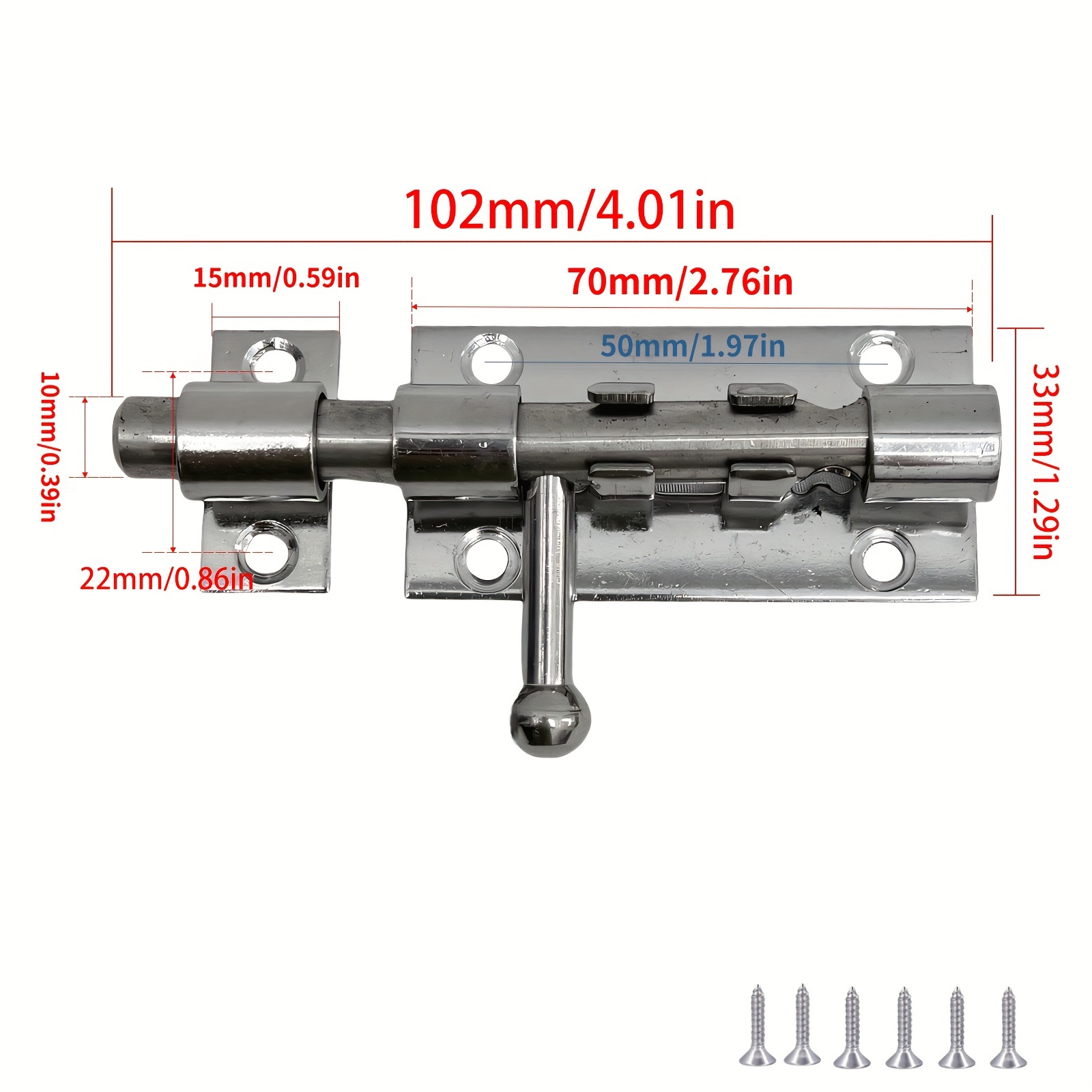 Super Protective Stainless Steel Sliding Door Lock - Thickened Pin ，Wooden fence、Shed、Courtyard Door: Black & White