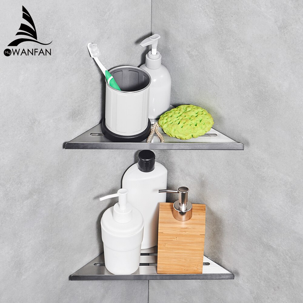 Bathroom Shelves Black Stainless Steel 304 Wall Bathroom Shower Shampoo Rack Bathroom Accessories Shelves WF-18062R