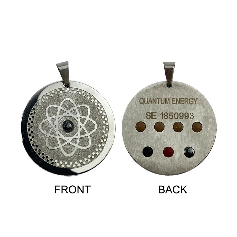 Volcanic Rock Health Necklaces High-end Stainless Steel Quantum Energy Stone Pendant Necklace for Men's Jewelry: Silver / With Box