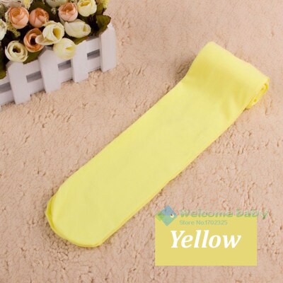 Lovely Candy color baby girl tights stocking for girls bebe newborns toddler infant ballet pantyhose solid velvet infantile 0-2Y: yellow