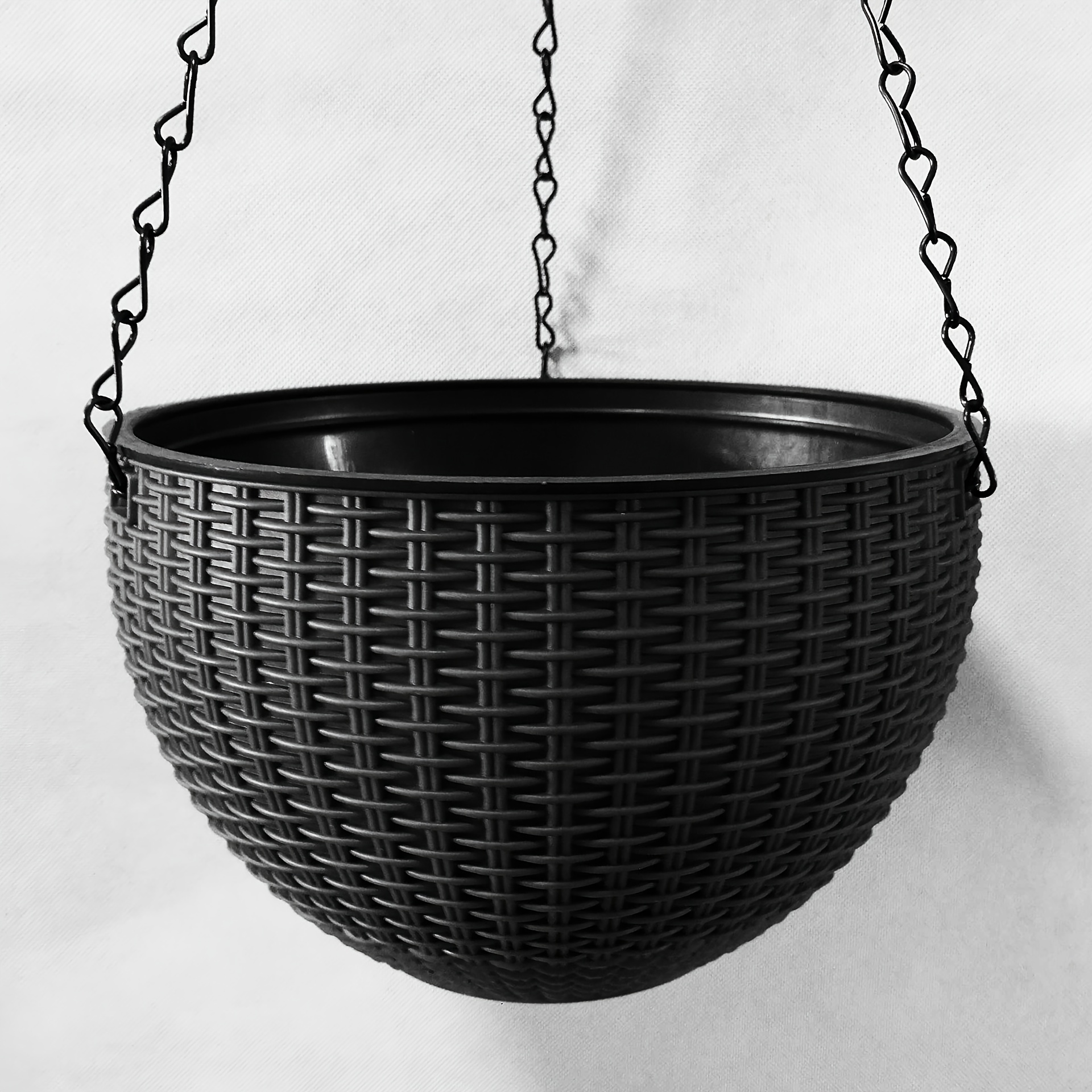 De 1 maceta de plástico tejida de ratán colgante, cesta de macetero colgante de estilo europeo, maceta grande de resina colgante para orquídeas de interior: Rojo