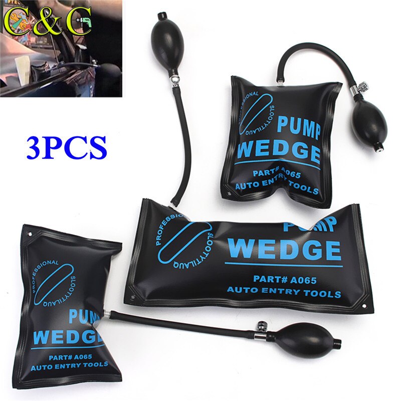3pcs Car Pump Air Wedge Alignment Inflatable Shim Pad Powerful Opener Tool