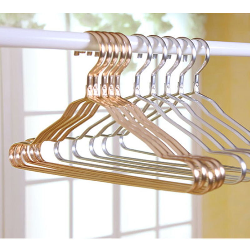 Aluminiumlegering Kleding Hanger 5/10Pcs Golden Duurzaam Binnenlandse Jas Volwassen Kinderen Opknoping Benodigdheden Organisator