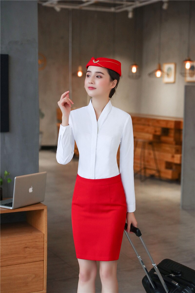 Elegante Witte Mode Lange Mouw V-hals Blouses Voor Vrouwen Business Werkkleding Vrouwelijke Blouse Tops Kleding Uniform Stijlen