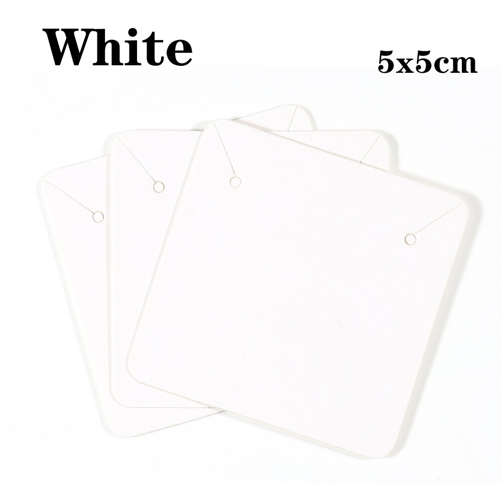50 sztuk/partia 5x5cm 6x9cm Kraft Paper Card kolczyki naszyjniki karty do pakowania biżuterii karton wiszące cena Tag karty: 5x5cm White color