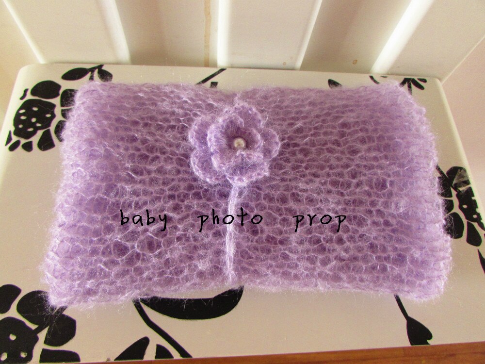 40 cm X 80 cm Handgemaakte Stretch Mohair Wrap Met Hoofdband Set Pasgeboren Wrap Met Haarband Set Baby Foto Prop