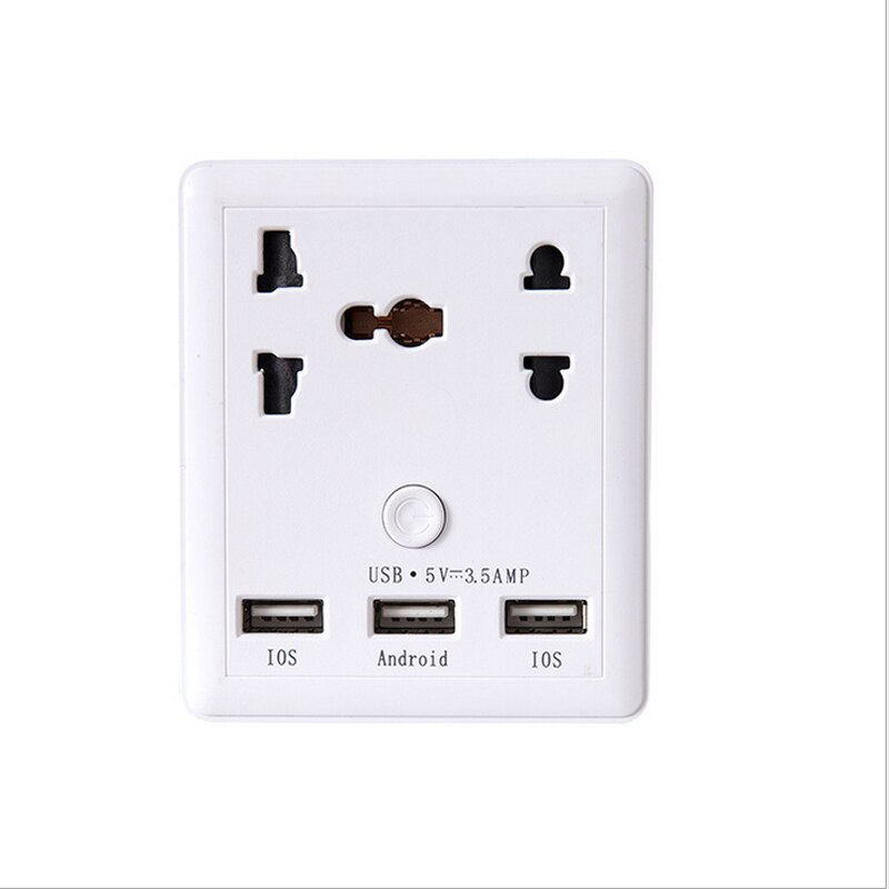 Smart USB Wall Socket Outlet Universal Traval Adapter Power Socket European Plug Adaptor 3USB Wall Socket