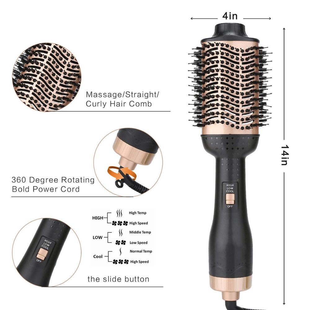 Professionele Een Stap Föhn Borstel Volumizer Stijltang Negatieve Ionen Hete Lucht Borstels Krultang Salon Roterende
