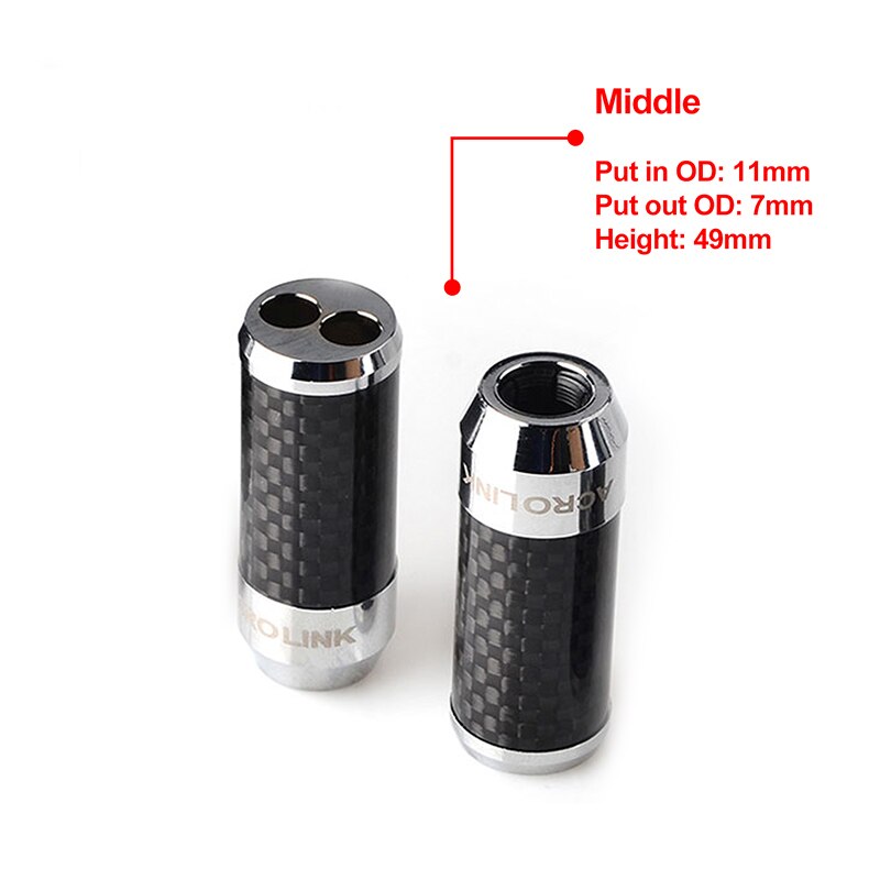 1 trou à 2 trous câble pantalon mise à niveau adaptateur haut-parleur casque fil câble séparateur Fiber de carbone rhodié 1PC: Middle