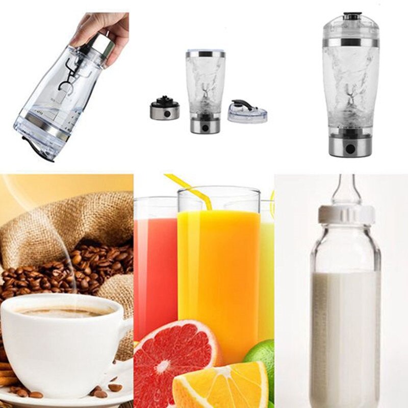 Top Portable Vortex Electric Protein Shaker Mixer Bottle 600ml Capacity Free Detachable Cup