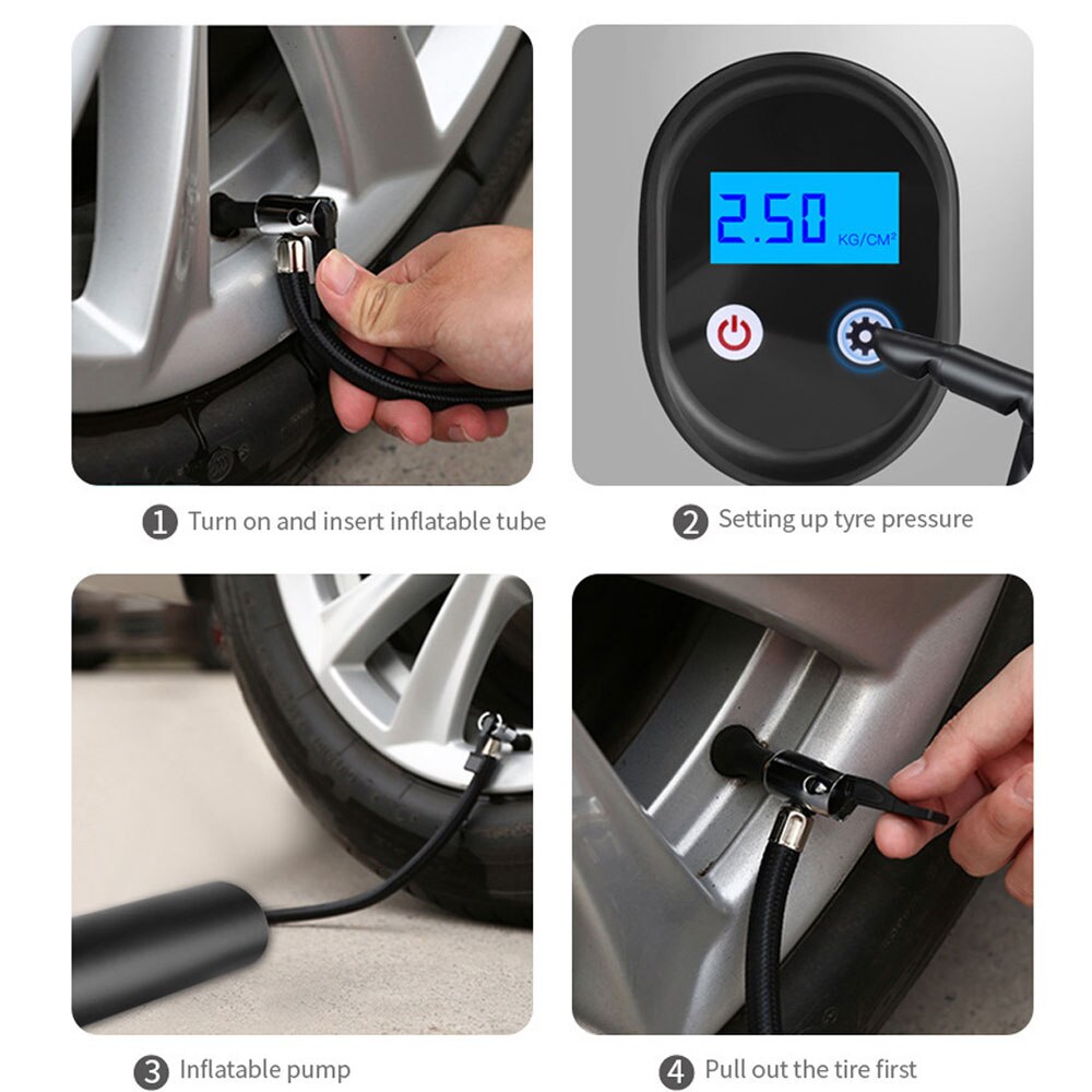 Opblaasbare Pomp Handheld Draagbare Luchtcompressor Draadloze Digitale Autoband Pomp 12V 150PSI Elektrische Luchtpomp Voor Auto Emergency