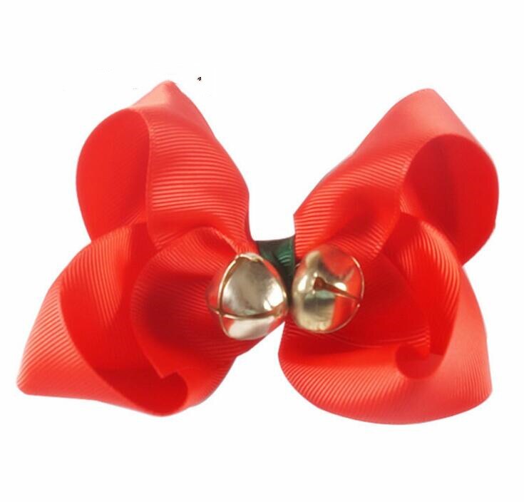 4INCH Christmas Bell Children Bow Hairpin Festive Girl With Buckle Hair Clip for Girls hair accessories: 3