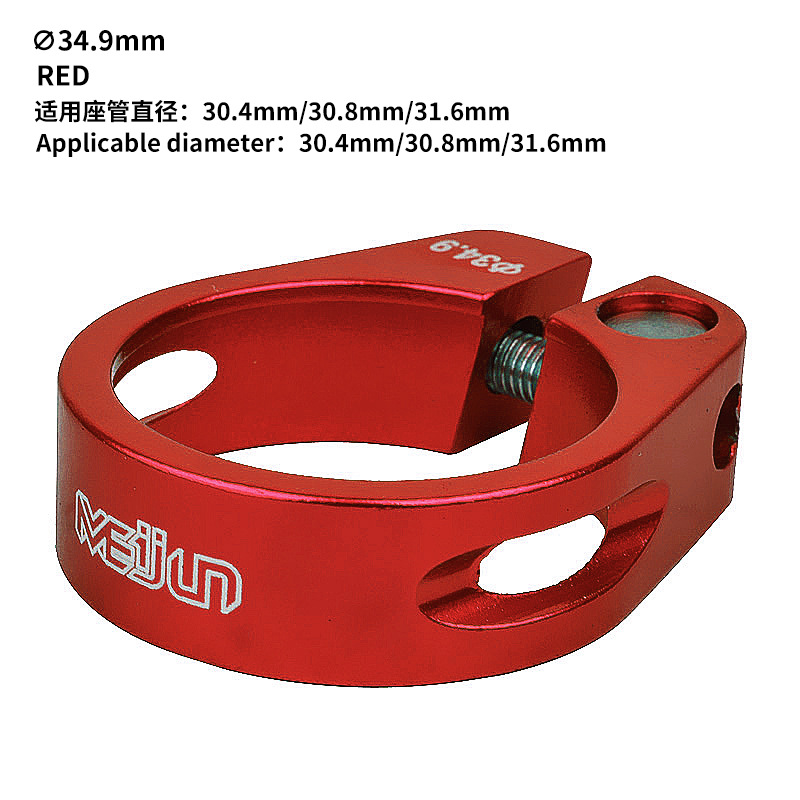Racefiets Zadelpen Lock Road Zadelpen Clip 31.8 34.9Mm Schroef Zitbuis Clip Mountainbike Zitbuis Clip Fiets seat Onderdelen: Red-34.9mm