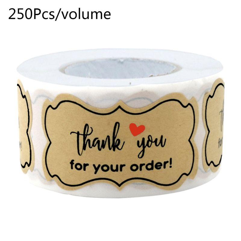 250 Stuks Dank U Voor Uw Bestelling Stickers Handgemaakte Bakken Verpakking Seal Labels
