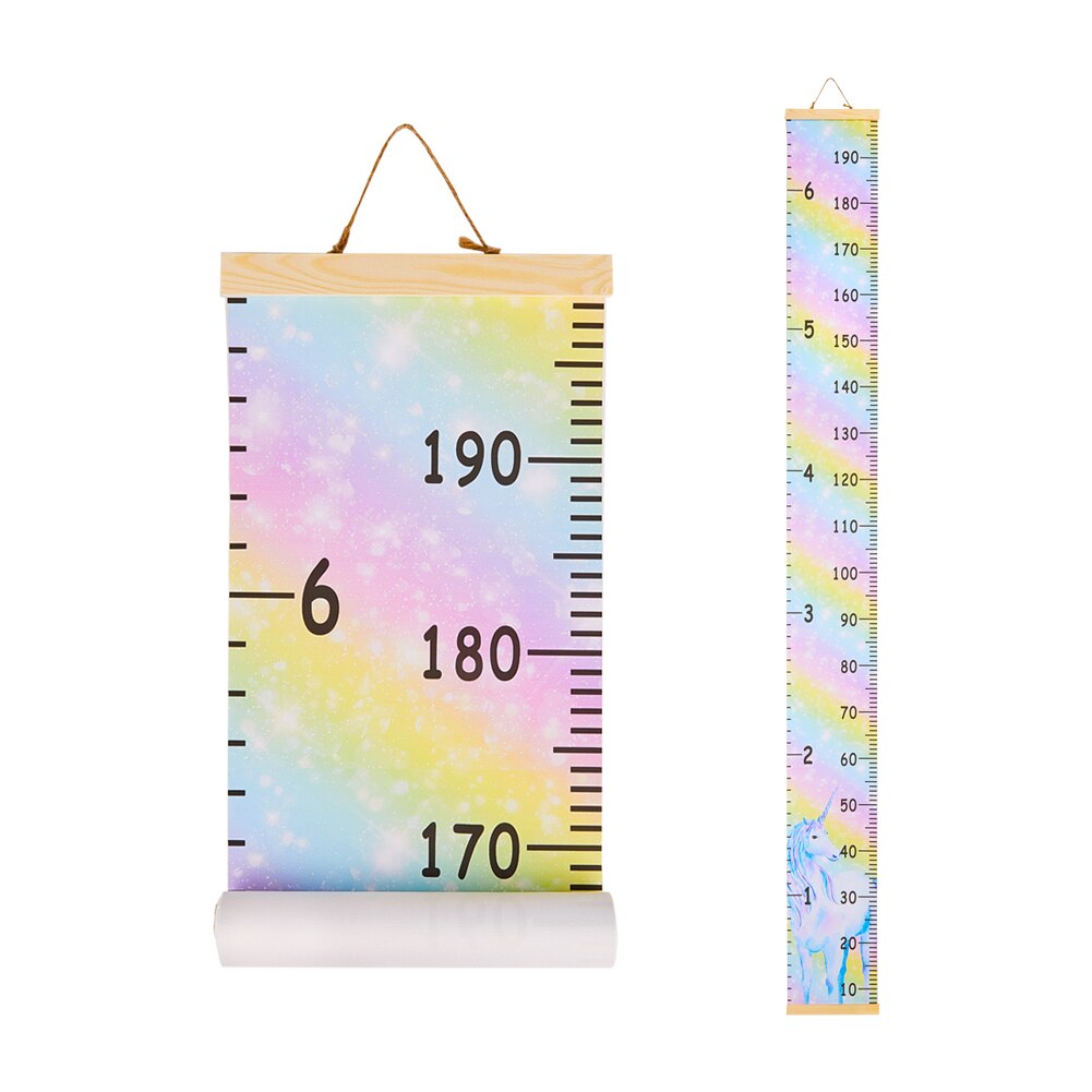 Heminredning vägghängande tecknat mönster höjdmått linjal trä barn höjd linjal tillväxt diagram bord väggdekal: 01