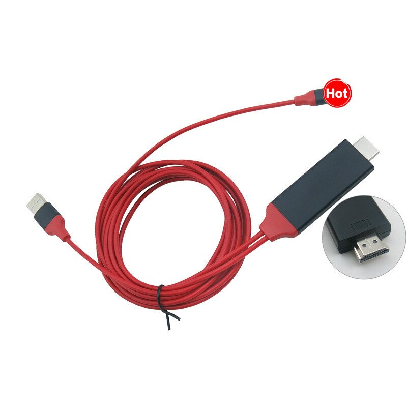 Tv stick 2m usb-zu-hdmi-kompatibler hdtv-av-kabeladapter für iphone 7, 7 plus , 6s, 6 plus , 5s , 5 ladeadapterkabel
