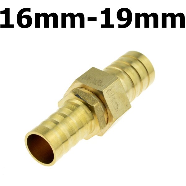 Brass Fitting 16mm Hose Barb to 19mm 25mm 32mm OD Hose Gas Coupler Connector Raccord Barb Reducer Copper Pipe Air Tube Adapter: 16mm x 19mm