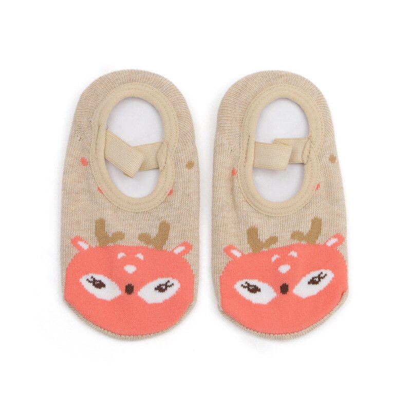 Calcetines antideslizantes con agarre para niñas de 1 a 3 años, zapatilla deslizante para caminar, con correa: Rojo