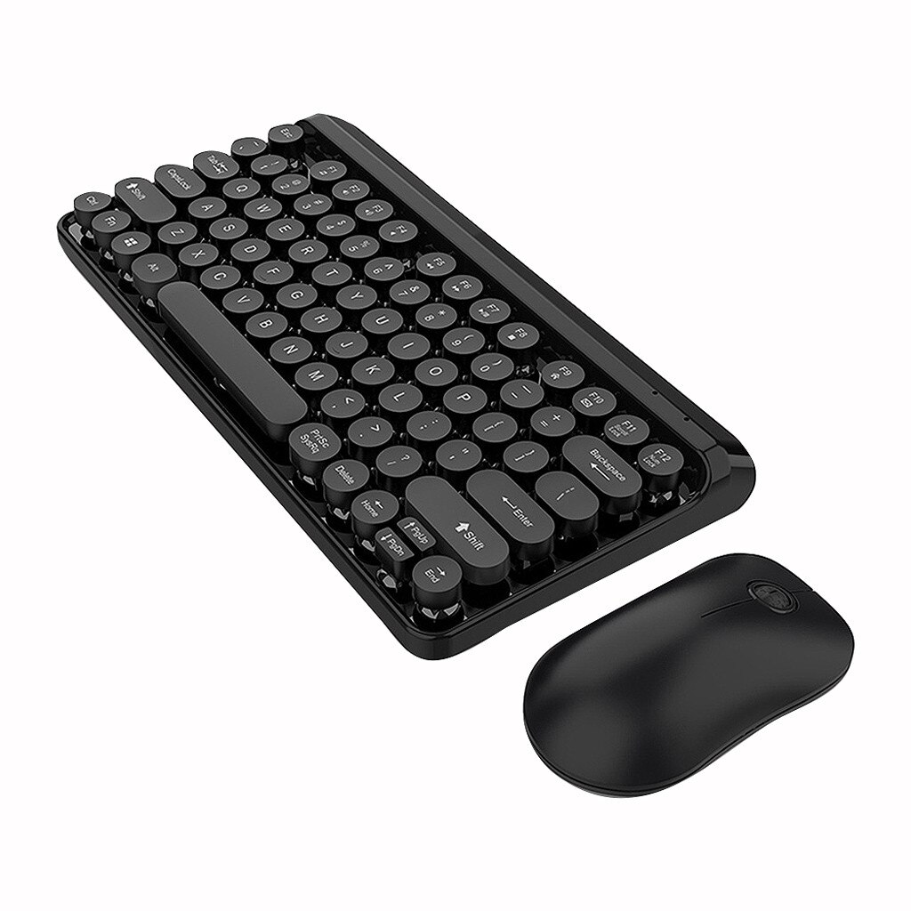 2.4g trådløse tastatur mus brugervejledning trådløst multimedie tastatur til pc gaming tastatur mus sæt til pc: Sort