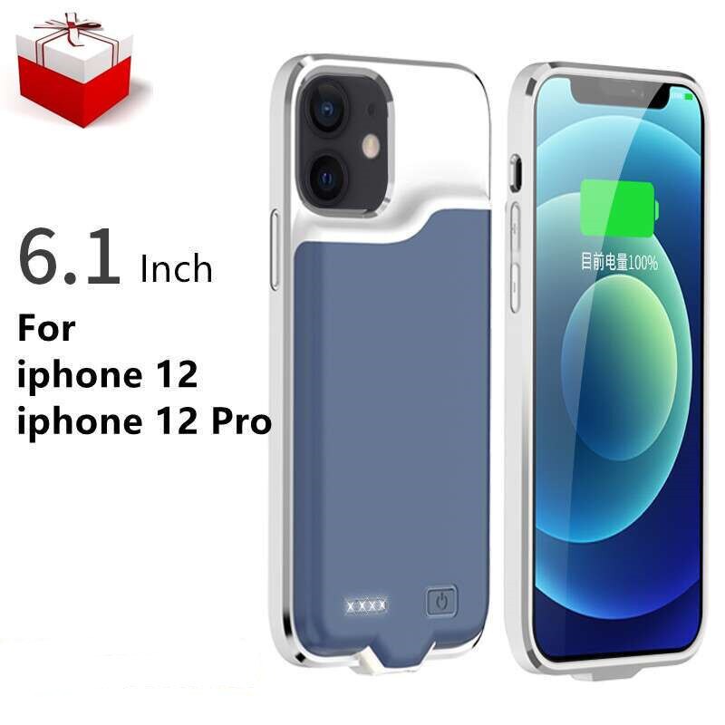 Funda con cargador de batería para iphone 12 Pro, carcasa fina con cargador inteligente, funda con batería para iphone 12 Mini 12 Pro Max: blue-12 12pro