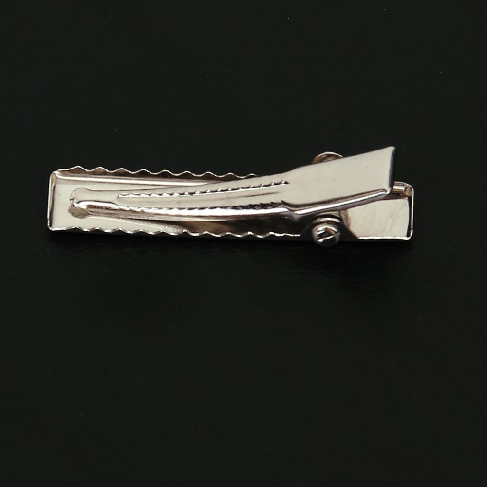 50 Pc 3.2 Cm Zilver Single Prong Metal Alligator Hair Clips Barrette Haarspelden Voor Strikken Diy Accessoires Haar Pin Kappers gereedschap