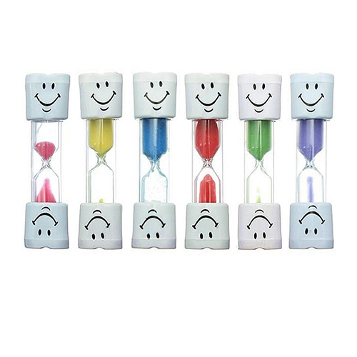 Børn børn tandbørstning timer 3 minutter smilende ansigt sandglas timeglas bruser timeglas sand timer ur sandglas
