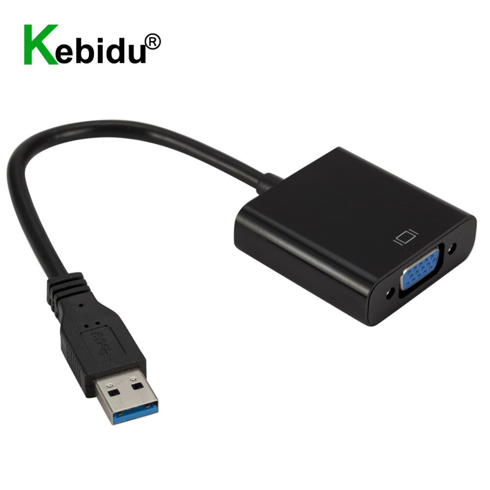 Kebidu USB3.0 to VGA Adapter External Video Cable Multi Display Converter for Win 7/8/10 Desktop Laptop PC Monitor Projector