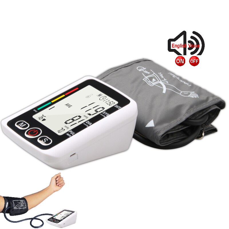 Electronic blood pressure cuff portable household sphygmomanometer for adults to measure blood pressure
