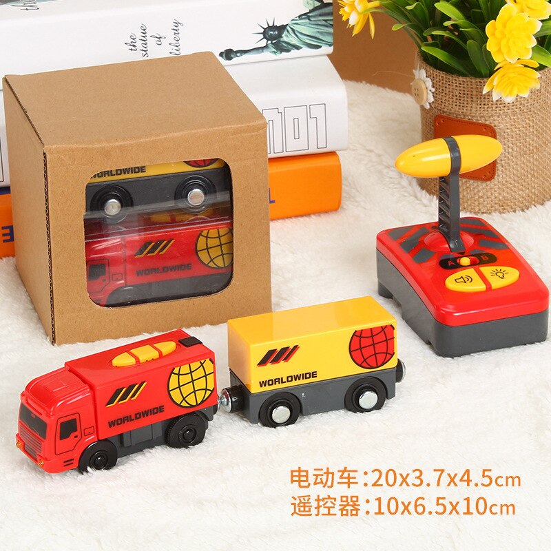 Remote Control Multiple Units CRH EMU Electric Train Toys truck Set Kid fit for brand wooden track suit children: Lemon Yellow