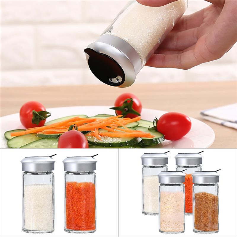 2 st glas peppar kryddskakare saltkrydda burk kök cruet krydda flaska kaffe socker tätning burk behållare ricin