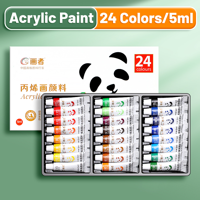 Conjunto de tinta acrílica 12/18/24 cores 5ml/0.17oz, pigmentos ricos de arte portáteis à prova de água para artesanato DlY, desenho, pintura, tela, rocha: Azul