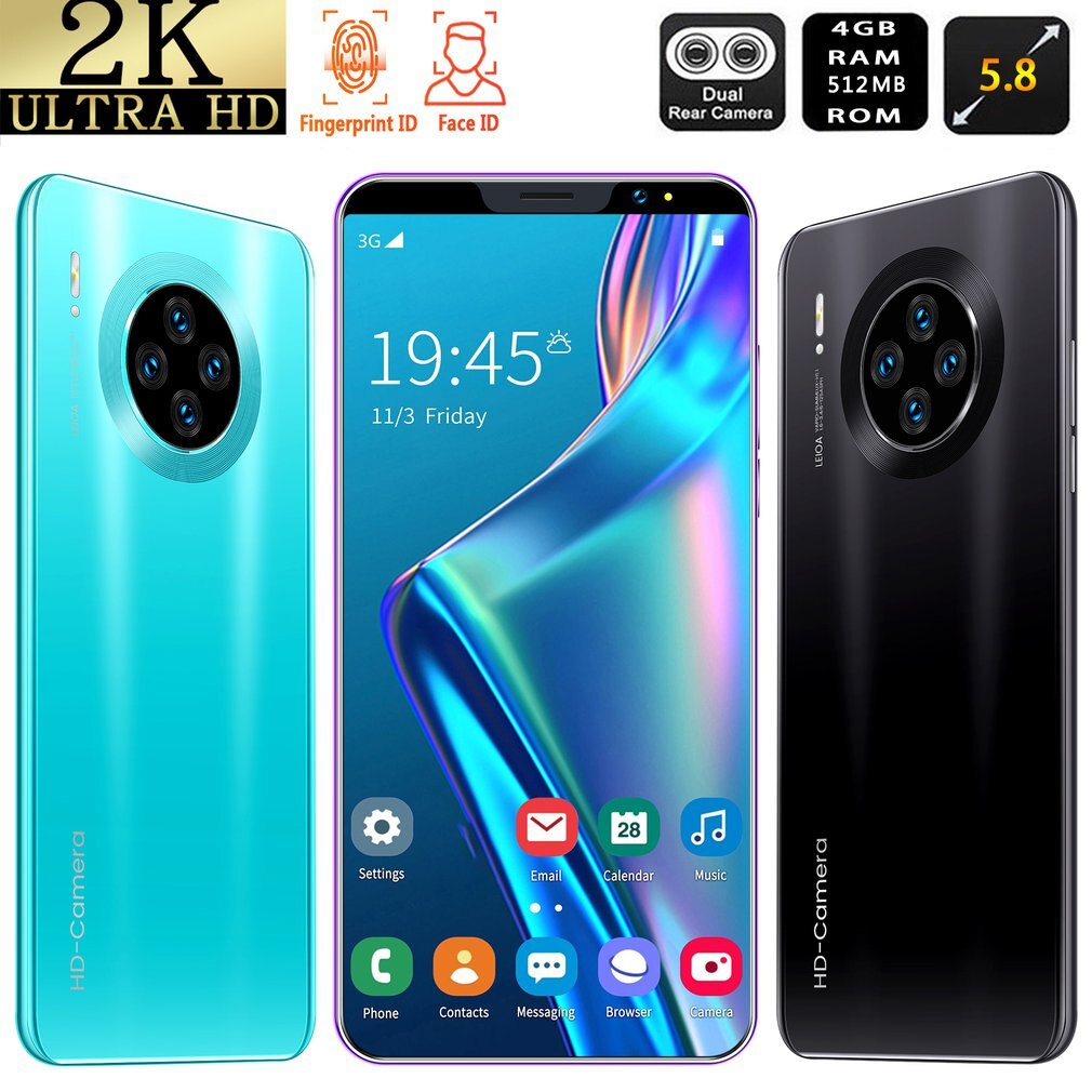 Mate33 pro smartphone com 512m + 4ggb grande memória 5.8 Polegada suporte de tela face/impressão digital desbloqueio duplo sim telefones celulares