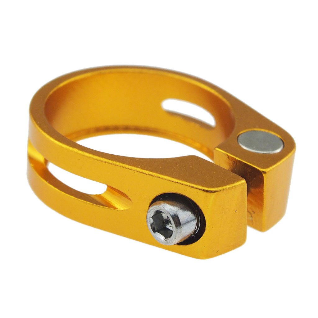 Bicycle Bolt Clamp Aluminum Alloy Quick Release Seat Post Locking Clamps for 27.2mm Seat Post: Golden