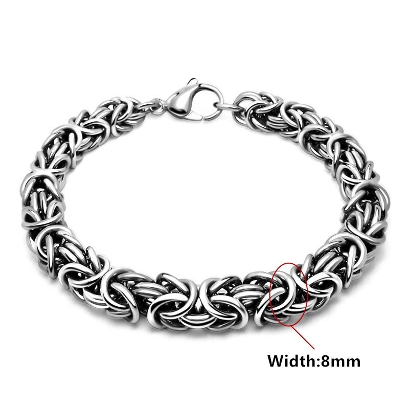 Silber Farbe Verdreht Männer Armbänder Armreifen 316L Edelstahl Handgelenk Band Hand Kette Männlichen Zubehör Hüfte hüpfen Party Felsen Schmuck: Stil A / 23cm